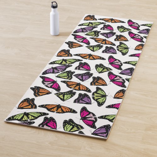 Colorful Butterflies Pattern Yoga Mat