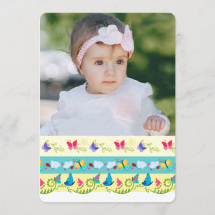 Colorful Butterflies Photo Birthday Invitation