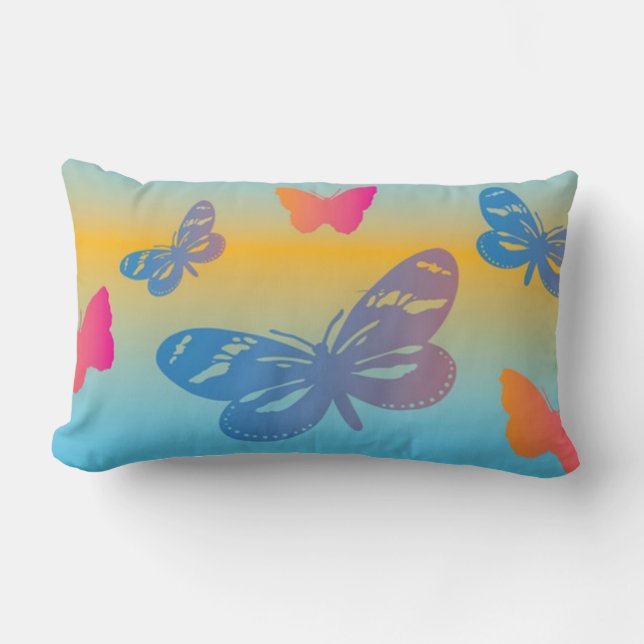 Colorful Butterflies Pillow (Front)