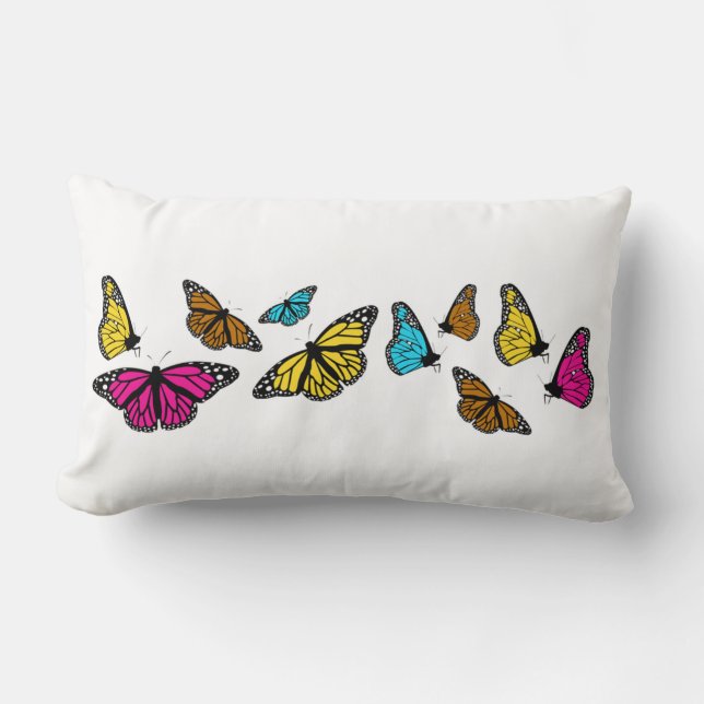 Colorful Butterflies Pillow (Front)