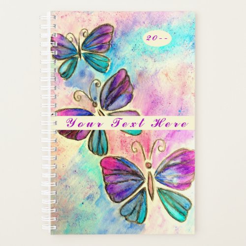 Colorful Butterflies Planner _ Your Text and Year