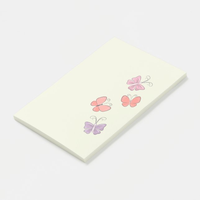 Colorful Butterflies Post-it Notes (Angled)