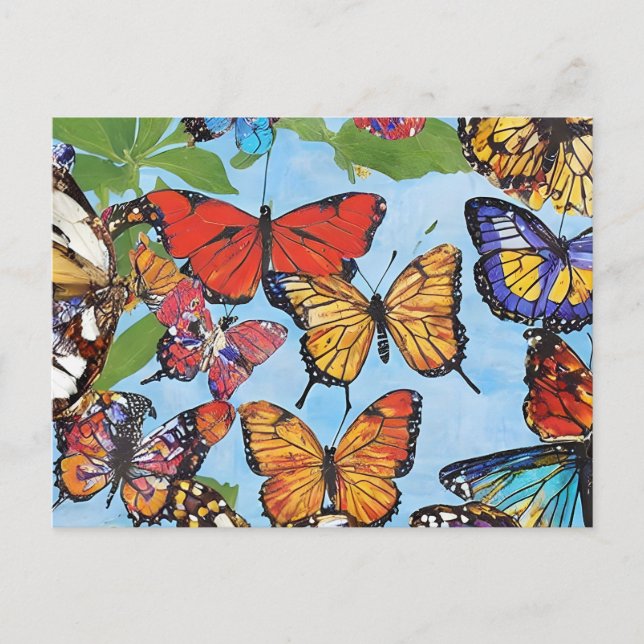 Colorful Butterflies Postcard (Front)