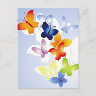 Colorful Butterflies Postcard