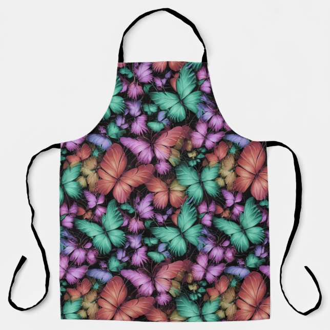 Colorful Butterflies Print Apron (Front)