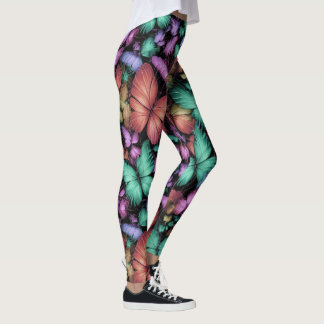 Colorful Butterflies Print Leggings