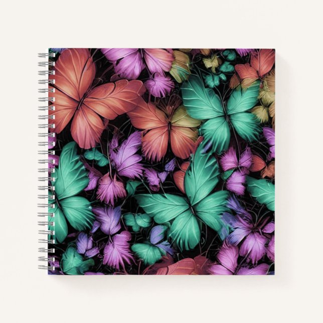 Colorful Butterflies Print Notebook (Front)