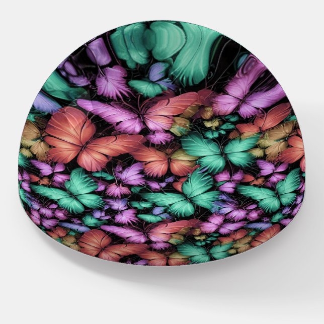 Colorful Butterflies Print Paperweight (Angled)
