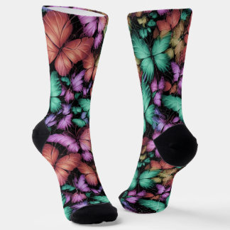Colorful Butterflies Print Socks