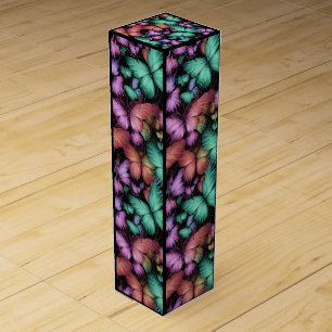Colorful Butterflies Print Wine Box