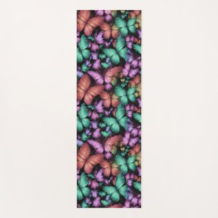 Colorful Butterflies Print Yoga Mat