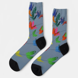 colorful butterflies socks
