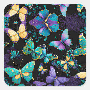 Colorful Butterflies Square Sticker