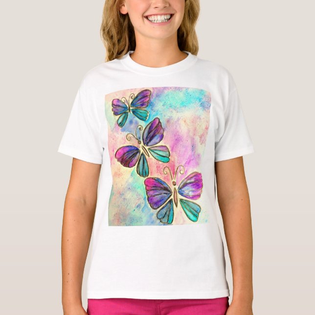 Colorful Butterflies T-Shirt (Front)