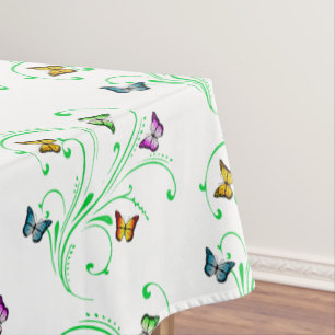 Colorful butterflies tablecloth