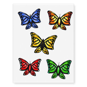 Colorful butterflies temporary tattoos
