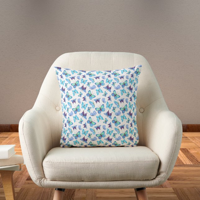 Colorful Butterflies Throw Pillow (Creator Uploaded)