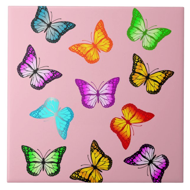 Colorful butterflies tile (Front)