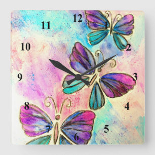 Colorful Butterflies Wall Clock