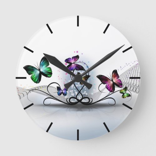 Colorful Butterflies Wall Clock