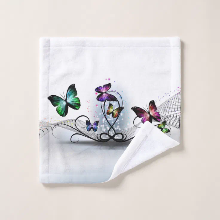 Colorful Butterflies Wash Cloth | Zazzle