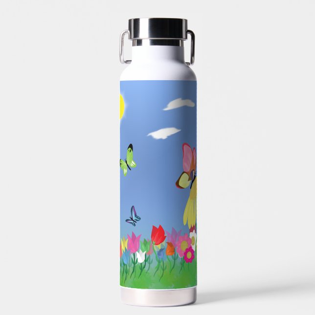 Colorful Butterflies  Water Bottle (Front)