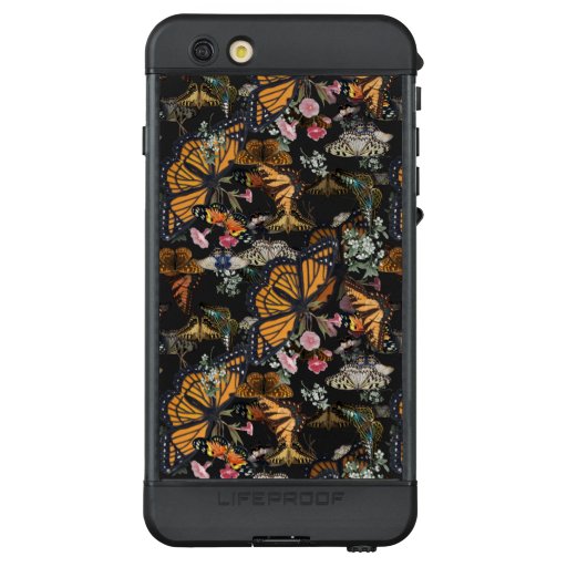 colorful butterflies with glitter vintage LifeProof NÜÜD iPhone 6s plus case