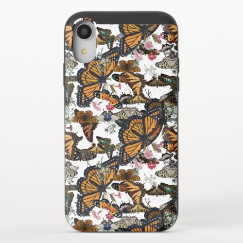 colorful butterflies with glitter vintage iPhone XR slider case