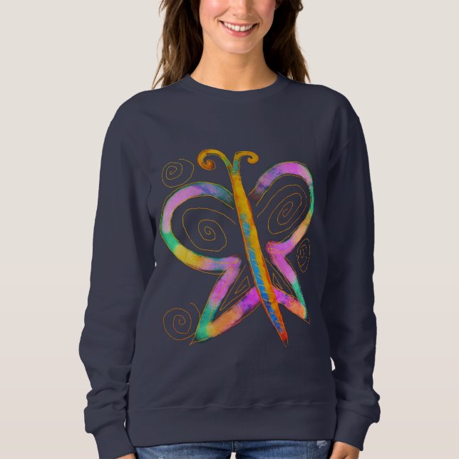 Colorful Butterfly Abstract Art to Wear Sweatshirt (Front)