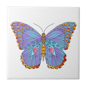 Colorful Butterfly Art Ceramic Tile