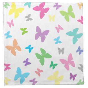 Colorful butterfly art cloth napkin