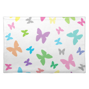 Colorful butterfly art cloth placemat
