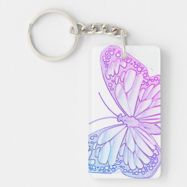Colorful Butterfly Art Keychain (Front)