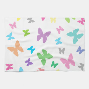 Colorful butterfly art kitchen towel