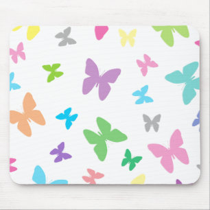 Colorful butterfly art mouse pad