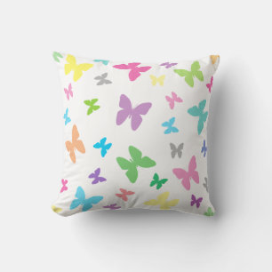 Colorful butterfly art throw pillow