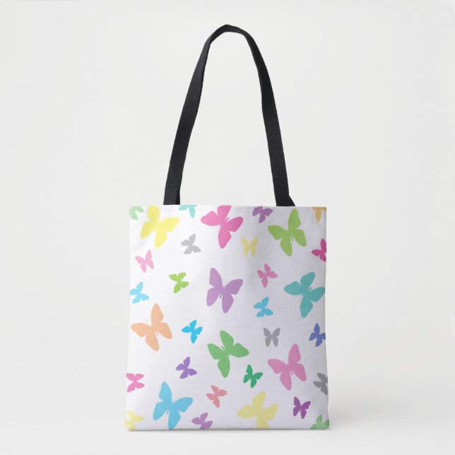 Colorful butterfly art tote bag (Front)