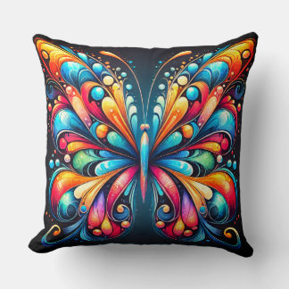 Colorful Butterfly Art | Vibrant Nature-Inspired  Throw Pillow