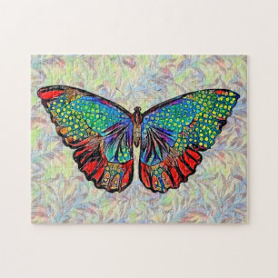 Colorful Butterfly Art Vintage Style Puzzle