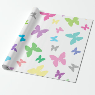 Colorful butterfly art wrapping paper