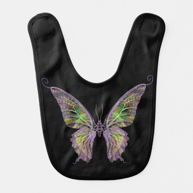 Colorful Butterfly Baby Bib (Front)