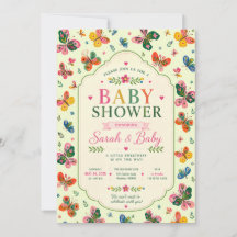 Colorful Butterfly Baby Shower Invitation