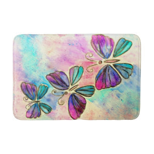 Colorful Butterfly Bath Mat