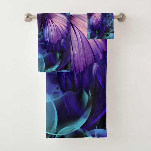 Colorful Butterfly Bath Towel Set (Insitu)