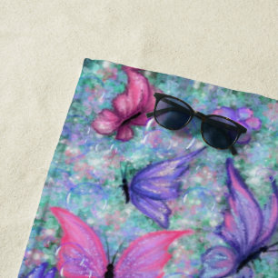 Colorful Butterfly Beach Towel