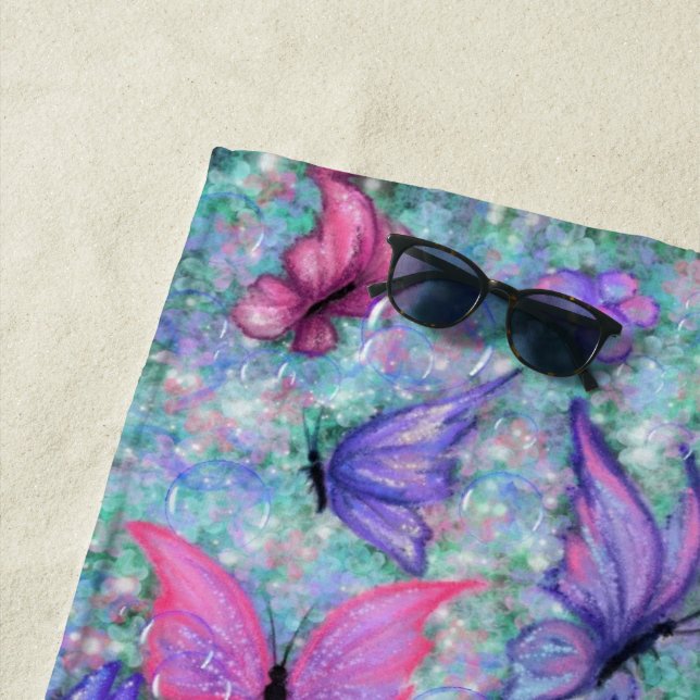 Colorful Butterfly Beach Towel (In Situ)