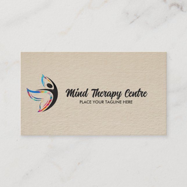 Colorful Butterfly Body silhouette Business Card (Front)