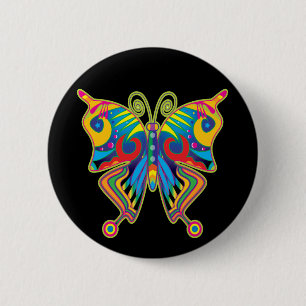 Colorful butterfly button