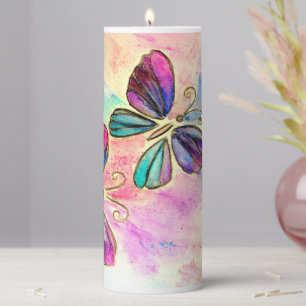Colorful Butterfly Candle - Painting