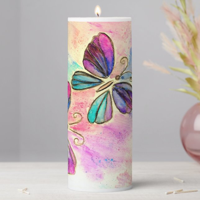 Colorful Butterfly Candle - Painting (In Situ)
